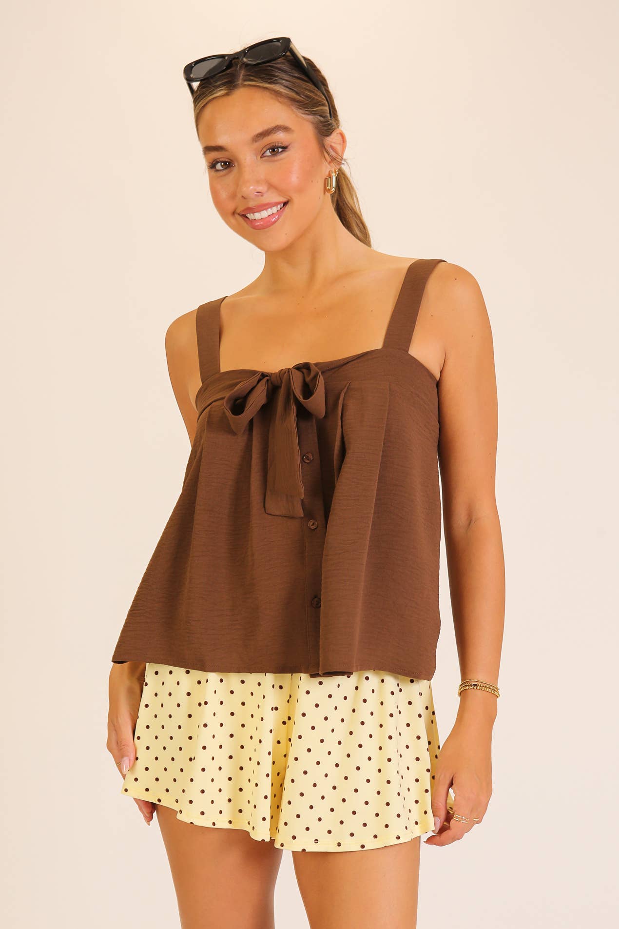 Tie Front Flowy Cami Top