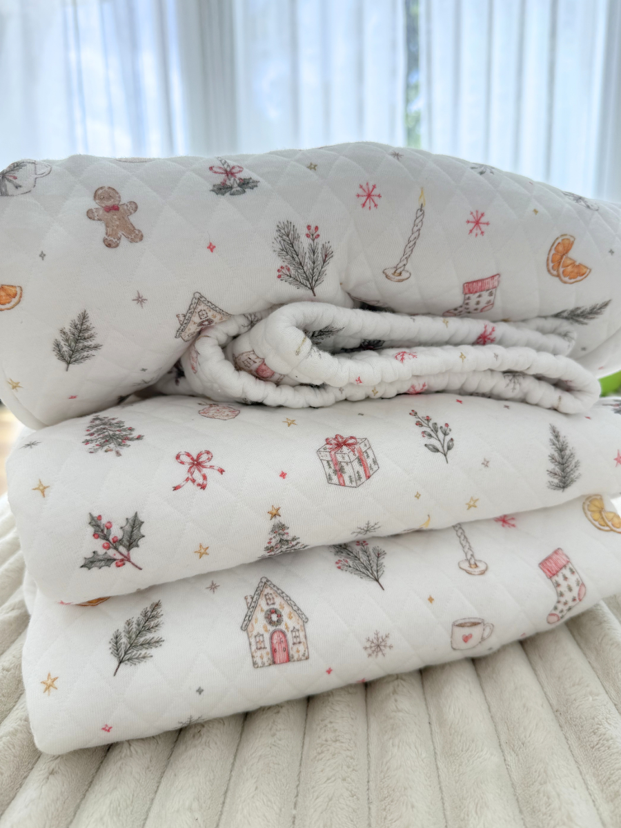 A Cottage Christmas Icons Quilted Shorts