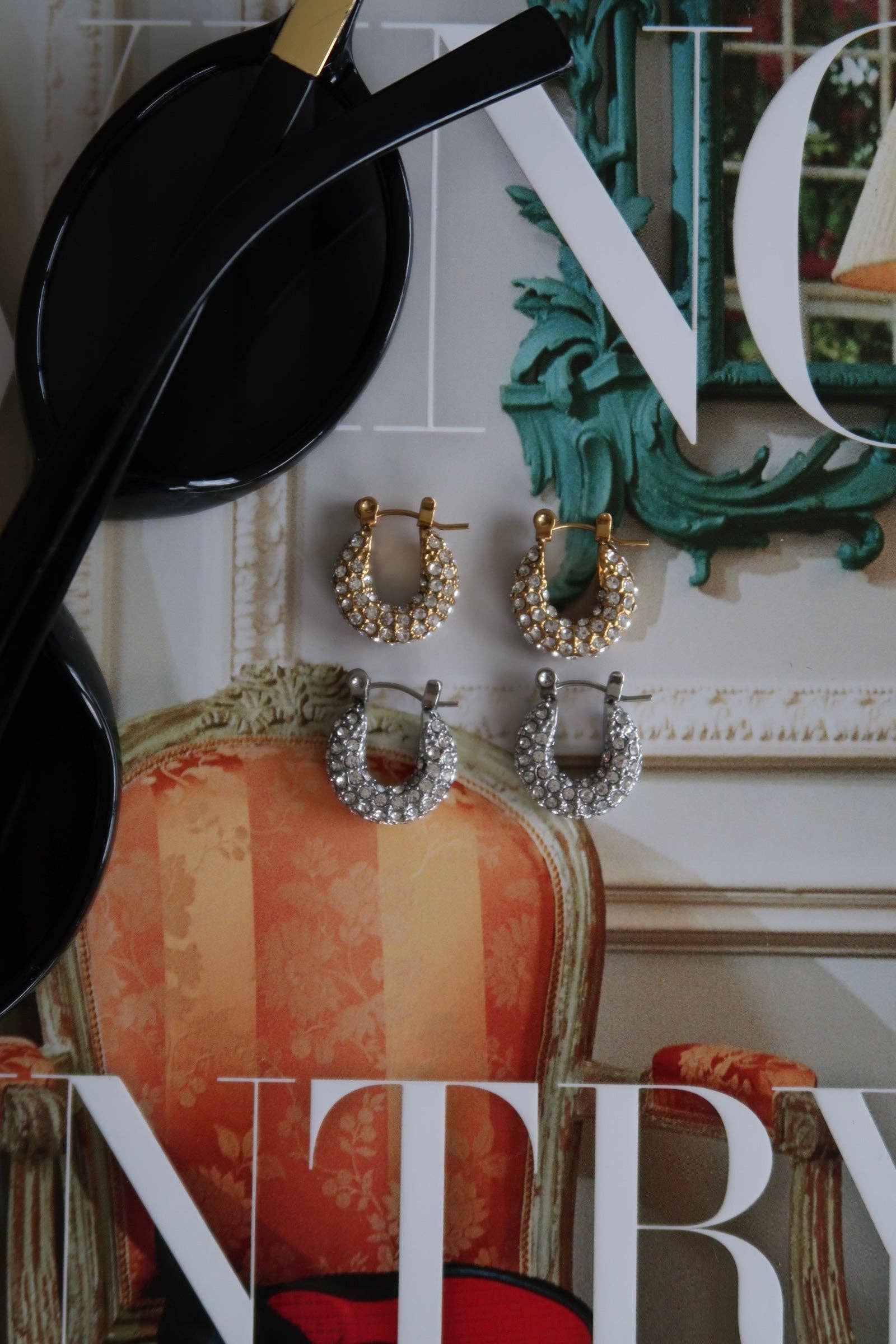 SMALL DIAMOND HOOPS