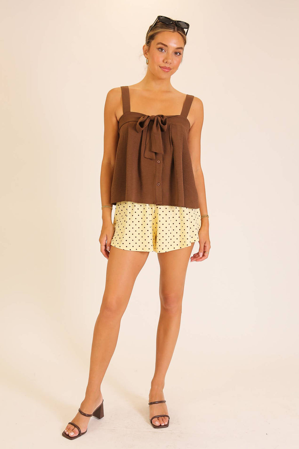 Tie Front Flowy Cami Top
