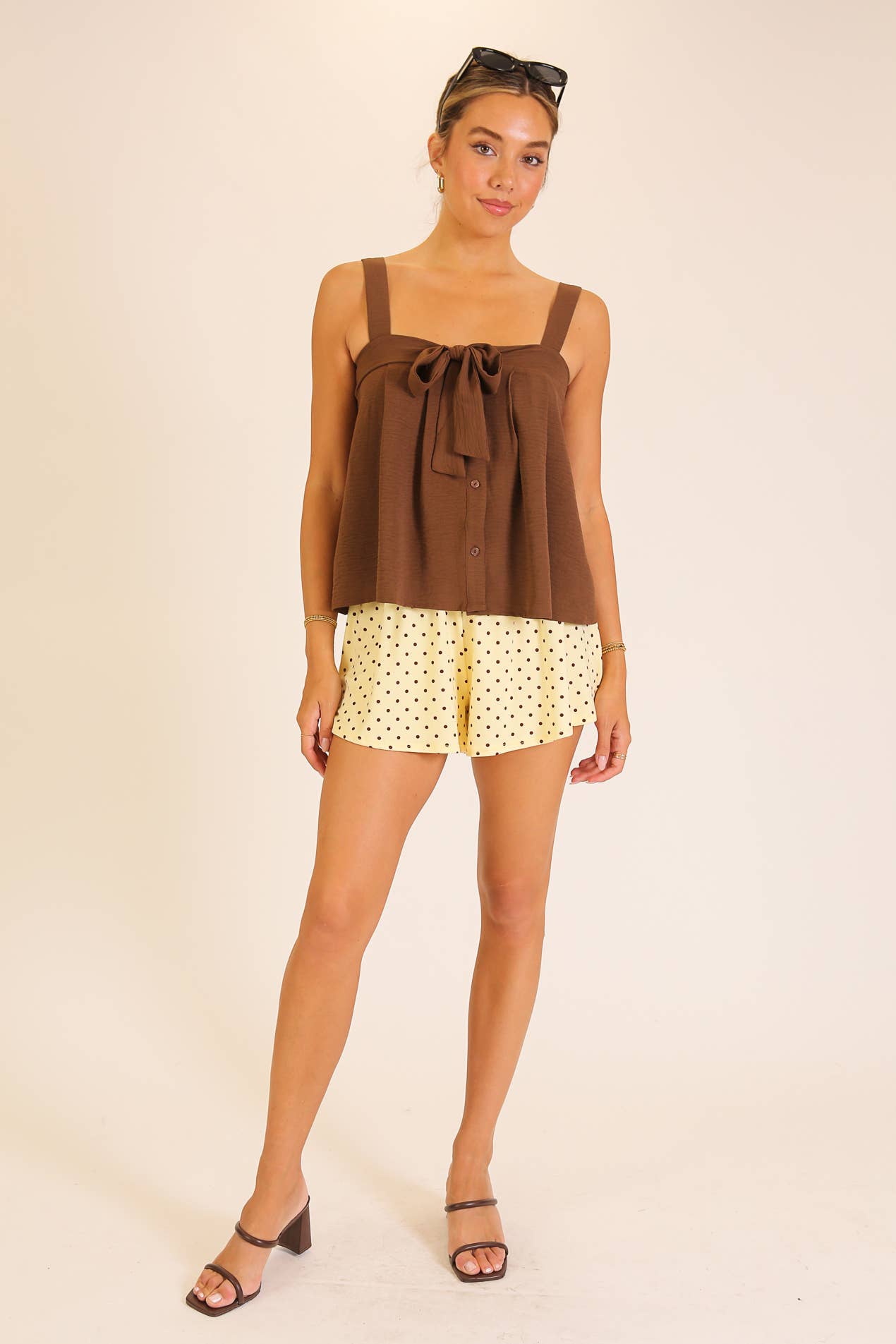 Tie Front Flowy Cami Top