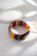 Multicolored shaded resin bangle, artistic design