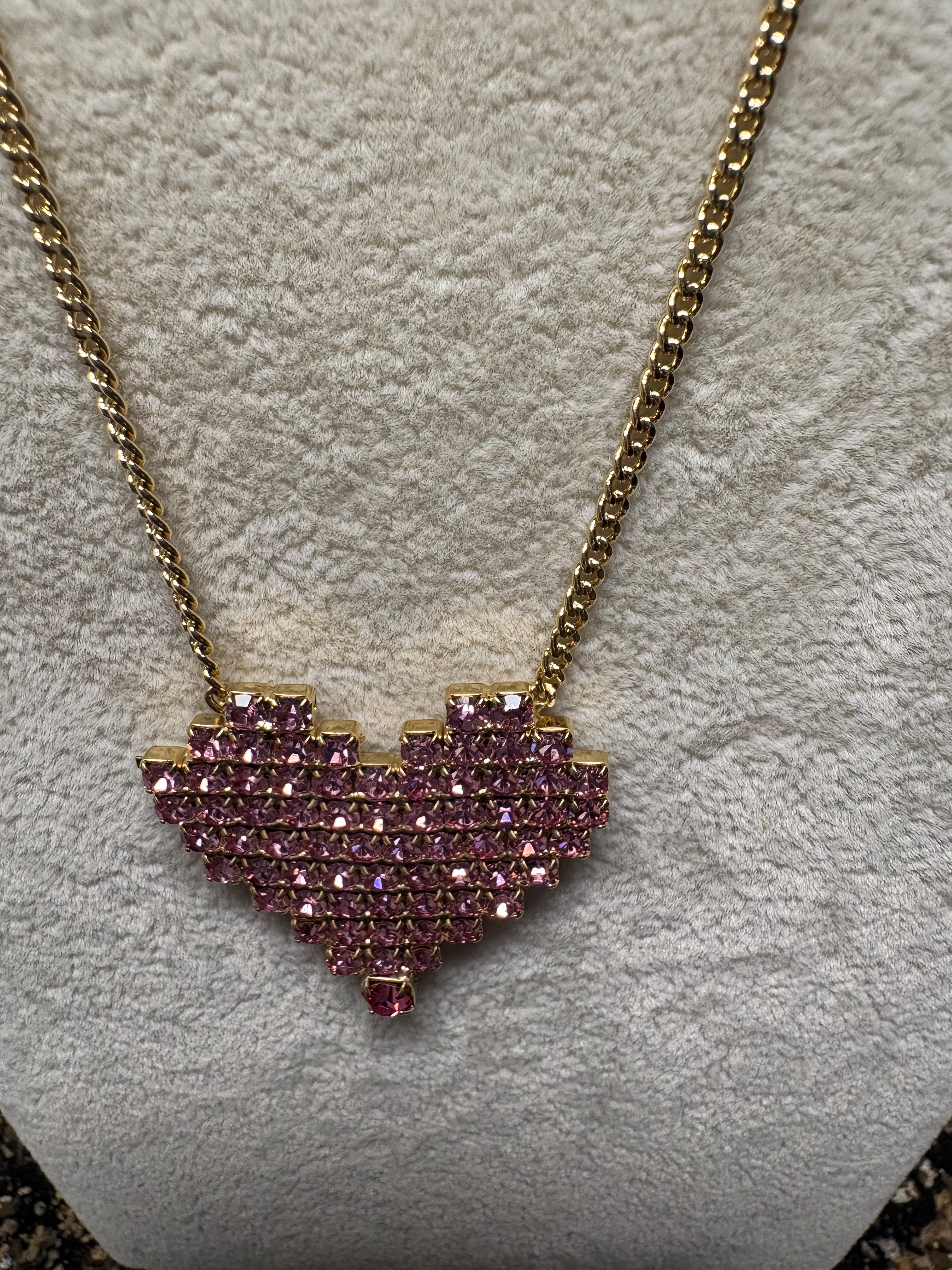 Candy Heart Necklace in Turquoise/Antique Silver - Roseline