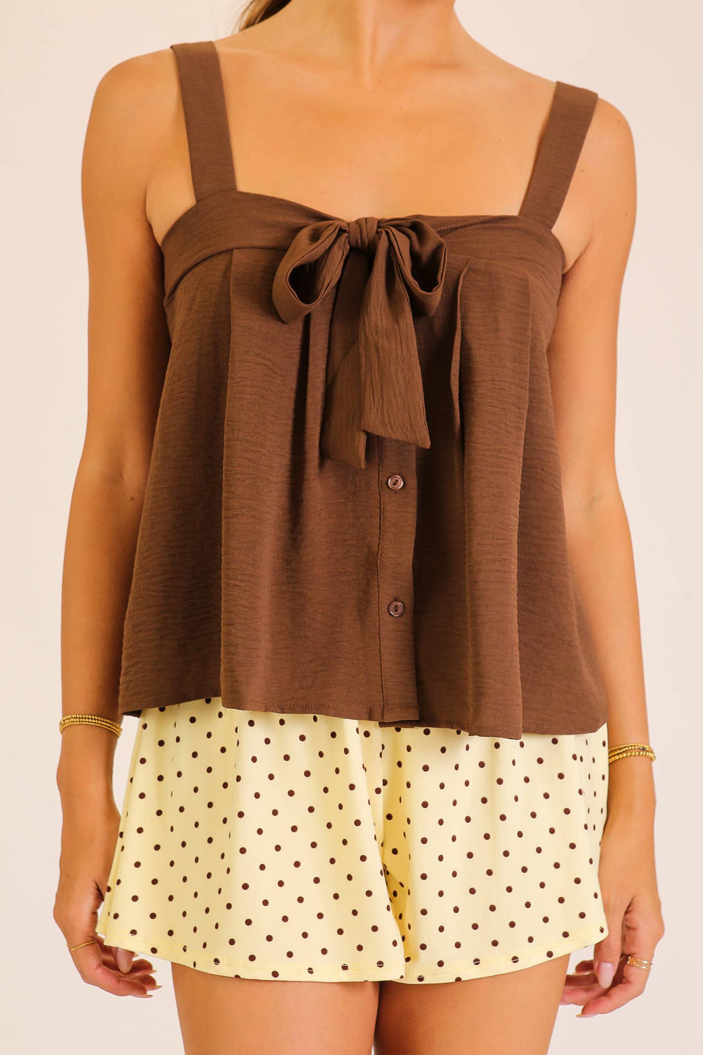 Tie Front Flowy Cami Top